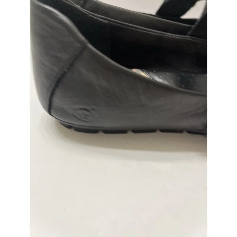 Børn Malli Mary Jane Leather Flats Black Hook & Loop Strap Comfort Women's 8